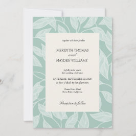 Coastal Blue Boho Botanical wedding Kaart
