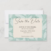Coastal Blue Boho photo Flat Save The Date Card (Voorkant)
