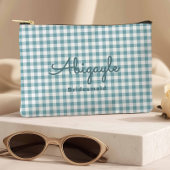 Coastal Blue Checkered Bridesmaid Voorstel Etui