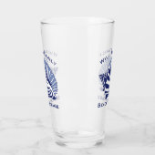 Coastal Blue Conch Seashell Beach Familie Monogram Glas (Links)