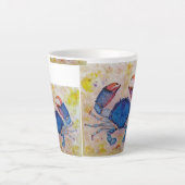 Coastal Blue Crab Latte Mug Latte Mok (Voorkant)