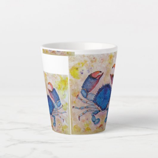 Coastal Blue Crab Latte Mug Latte Mok (Voorkant)
