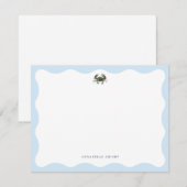 Coastal Blue Crab Personalized Stationery Notitiekaartje (Voorkant / Achterkant)