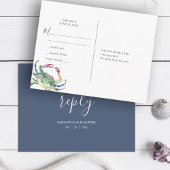 Coastal Blue Crab Waterverf RSVP Briefkaart