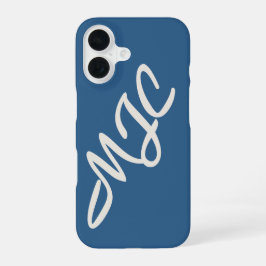 Coastal Blue Custom Monogram iPhone 16 Hoesje
