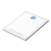 Coastal Blue en White Shell gepersonaliseerd Notitieblok (Linkerzijde)