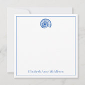 Coastal Blue en White Shell gepersonaliseerd Notitiekaartje (Voorkant)