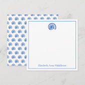 Coastal Blue en White Shell gepersonaliseerd Notitiekaartje (Voorkant / Achterkant)