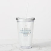 Coastal Blue en White Stripe Beach Tas Acryl Drinkbeker (Achterkant)