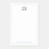 Coastal Blue en White Stripe Beach Tas Post-it® Notes (Voorkant)