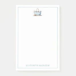 Coastal Blue en White Stripe Beach Tas Post-it® Notes