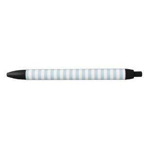 Coastal Blue en White Stripe Beach Zwarte Inkt Pen