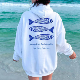 Coastal Blue Fish Bruidsmeisje Bachelorette Shirt