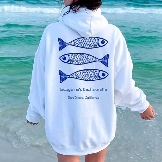 Coastal Blue Fish Bruidsmeisje Bachelorette Shirt