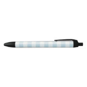 Coastal Blue Gingham Check Pattern Beach Zwarte Inkt Pen (Bovenkant)