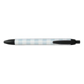 Coastal Blue Gingham Check Pattern Beach Zwarte Inkt Pen (Achterkant)
