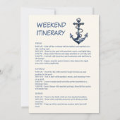 Coastal Blue Gingham Nautische Champagne Bachelore Kaart (Achterkant)