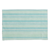 Coastal Blue Green stripte zijn naam rustiek Kussensloop (Voorkant-Rechts)