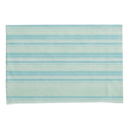 Coastal Blue Green stripte zijn naam rustiek Kussensloop (Voorkant-Rechts)