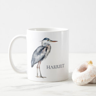 Coastal Blue Heron Bird gepersonaliseerd Koffiemok