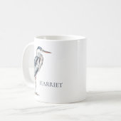 Coastal Blue Heron Bird gepersonaliseerd Koffiemok (Voorkant links)