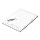 Coastal Blue Heron Bird gepersonaliseerd Notitieblok (Linkerzijde)