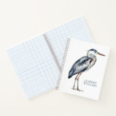 Coastal Blue Heron Bird gepersonaliseerd Notitieboek (Binnen)