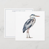 Coastal Blue Heron Bird gepersonaliseerd Notitiekaartje (Voorkant / Achterkant)