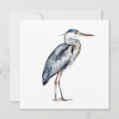 Coastal Blue Heron Bird gepersonaliseerd Notitiekaartje (Voorkant)