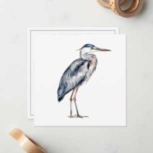 Coastal Blue Heron Bird gepersonaliseerd Notitiekaartje