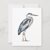 Coastal Blue Heron Bird gepersonaliseerd Notitiekaartje (Voorkant)