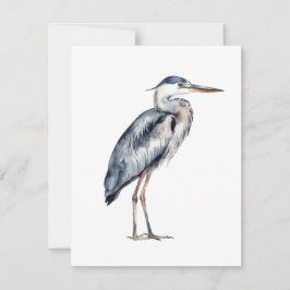 Coastal Blue Heron Bird gepersonaliseerd Notitiekaartje