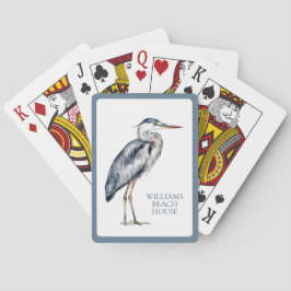 Coastal Blue Heron Bird gepersonaliseerd Pokerkaarten