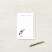 Coastal Blue Heron Bird gepersonaliseerd Post-it® Notes (Op bureau)