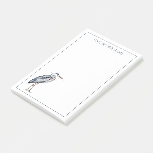 Coastal Blue Heron Bird gepersonaliseerd Post-it® Notes (Schuin)