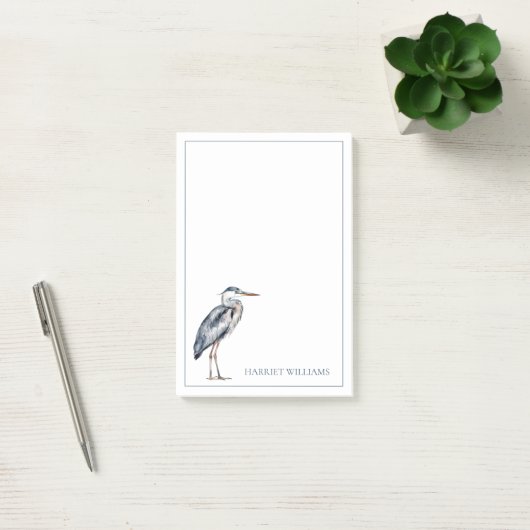 Coastal Blue Heron Bird gepersonaliseerd Post-it® Notes (Kantoor)