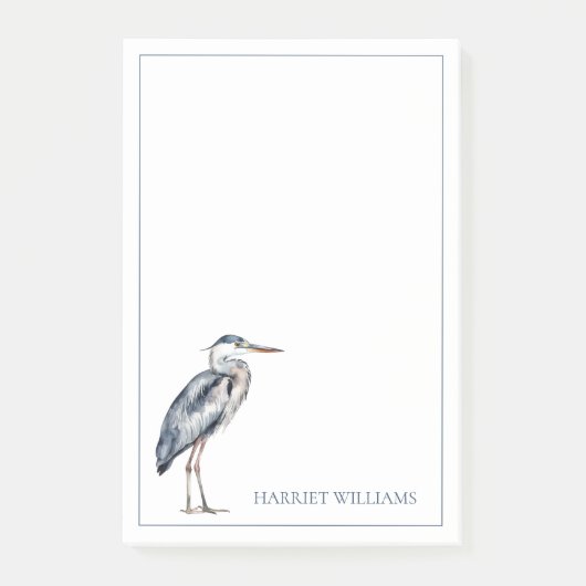 Coastal Blue Heron Bird gepersonaliseerd Post-it® Notes (Voorkant)