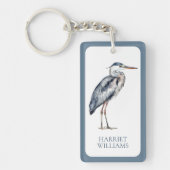 Coastal Blue Heron Bird gepersonaliseerd Sleutelhanger (Voorkant)