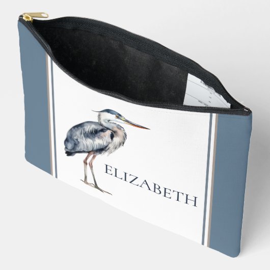 Coastal Blue Heron Bird Personalized Etui (Open)