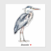 Coastal Blue Heron Bird Sticker (Vel)