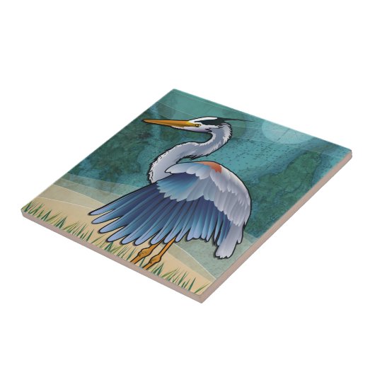 Coastal Blue Heron Tegeltje (Zijkant)