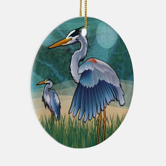 Coastal Blue Herons Keramisch Ornament (Rechts)