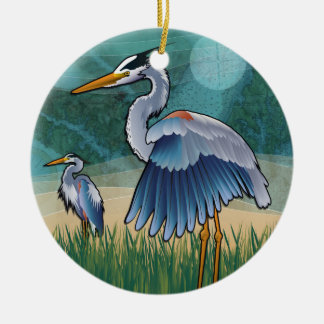 Coastal Blue Herons Keramisch Ornament
