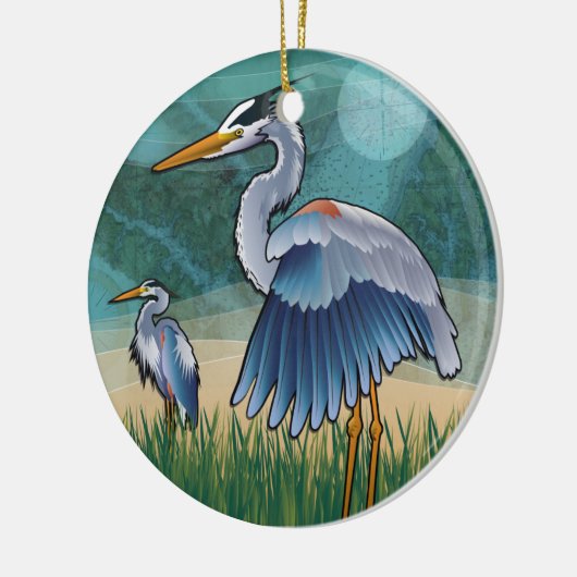 Coastal Blue Herons Keramisch Ornament (Links)