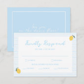 Coastal Blue Lemon Amalfi Wedding RSVP Card Informatiekaartje (Voorkant / Achterkant)