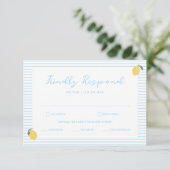 Coastal Blue Lemon Amalfi Wedding RSVP Card Informatiekaartje (Staand voorkant)