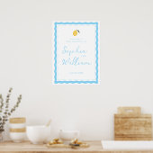 Coastal Blue Lemon Amalfi Wedding Welcome Sign Poster (Keuken)