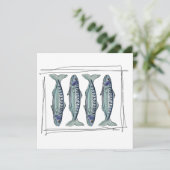 Coastal Blue Mackerel Seamless Ocean Fish Pattern Kaart (Staand voorkant)