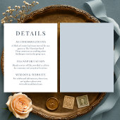 Coastal Blue Minimalist Elegant Wedding Details Kaart