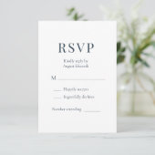 Coastal Blue Minimalist Wedding RSVP (Staand voorkant)